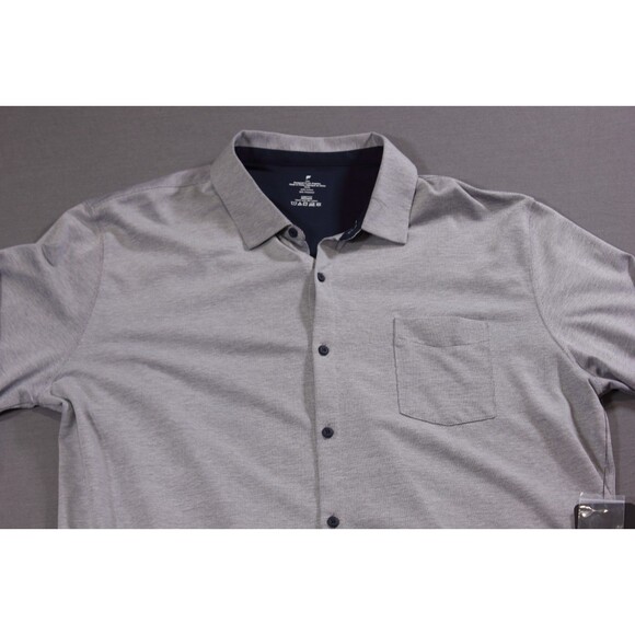 FABLETICS Men's Shirt The Dash Long Sleeve Button Up Gray Textured XXL MSRP $89 - Picture 2 of 11